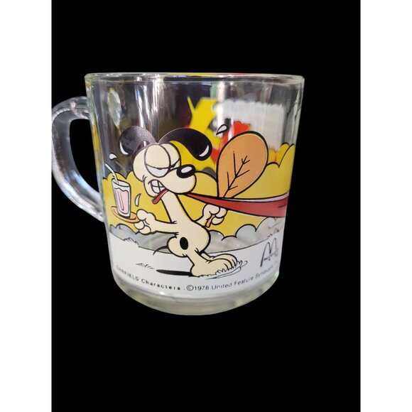 Vintage 1978 McDonalds Garfield & Odie Glass Mugs Set Of 4 Cartoon Graphics - Picture 6 of 7